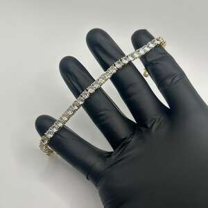 Moissanite Tennis Bracelet Gold 5mm 7 Inch Brand New VVS1 Shine No Pass